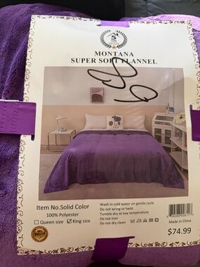 Super Soft Flannel Bedspread - Purple 89